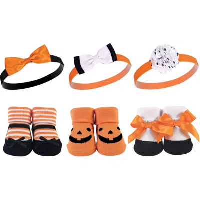 Hudson Baby Headband And Socks Giftset (baby) In Orange
