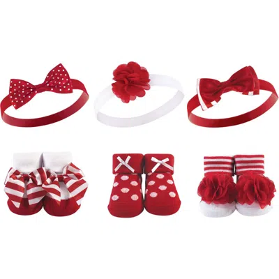 Hudson Baby Headband And Socks Giftset (baby) In Red