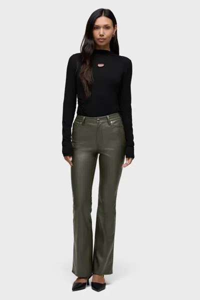 Hudson Jeans Barbara Vegan Leather Bootcut Pants In Gray