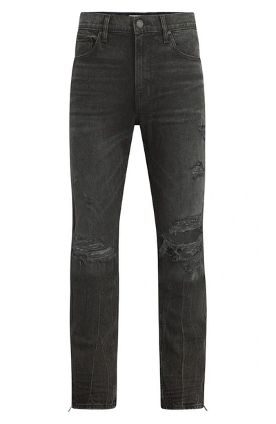 Hudson Walker Trainer Bootcut Jeans In Destructed Black