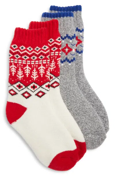 Hue 2-pack Holiday Cozy Crew Socks In Multi