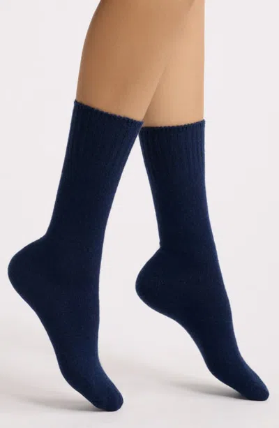 Hue Rib Cuff Crew Socks In Medieval