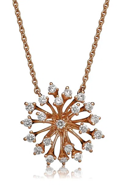 Hueb Luminus 18k Rose Gold Diamond Pendant Necklace
