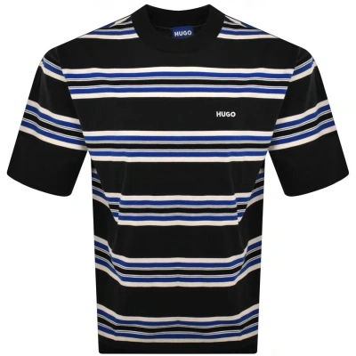 Hugo Blue Natinolo Striped T Shirt Blue In Black
