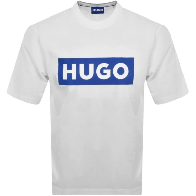 Hugo Blue Nico Crew Neck T Shirt White In Neutral