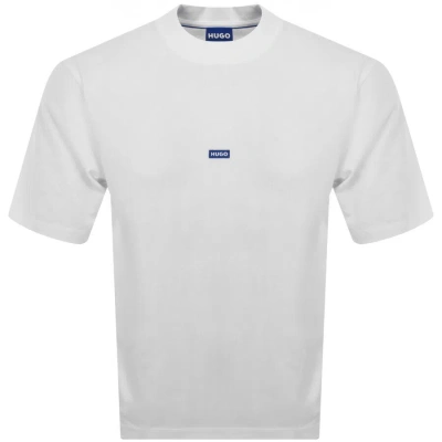 Hugo Blue Nieros Logo T Shirt White In Orange
