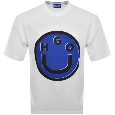Hugo Blue Nimper Crew Neck T Shirt White