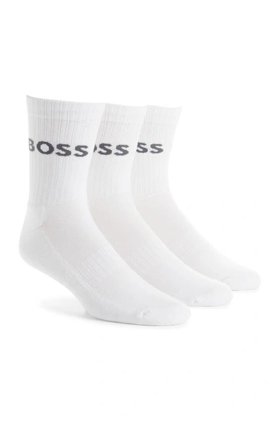 Hugo Boss 3-pack Logo Socks In White
