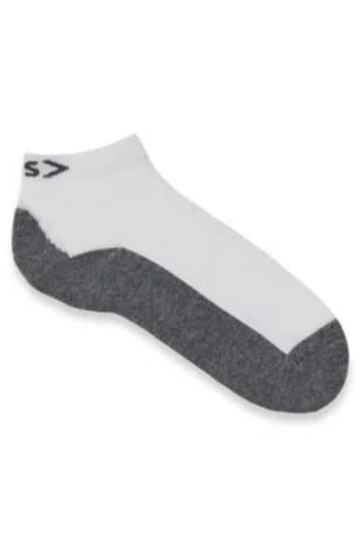 Hugo Boss Ankle-length Socks With Plush Sole And Cooling Function In White