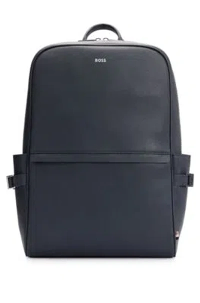 Hugo Boss Backpack With Signature Stripe And Logo Detail In Burgundy