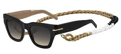Pre-owned Hugo Boss Boss 1520/n/s Black Beige/brown Brown Chain 51/21/145 Women Sunglasses