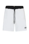 Hugo Boss Contrast-logo Swim Shorts In White