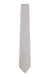 Hugo Boss Dot-print Tie In Linen And Cotton In Light Beige