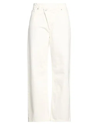 Hugo Boss Hugo Woman Jeans Ivory Size 31w-32l Cotton, Recycled Cotton In White