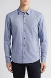 Hugo Boss Liam Ditsy Print Button-up Shirt In Open Blue