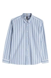 Hugo Boss Liam Kent Regular Fit Check Stretch Cotton Button-up Shirt In Open Blue