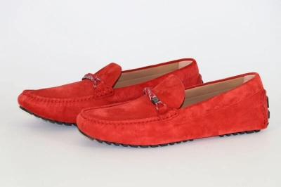 Pre-owned Hugo Boss Mocassins, Mod. Driver_mocc_sdbd, Size 42, Uk 8, Us 9, Made In Italy In Red