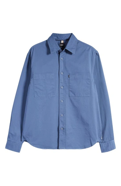 Hugo Boss Owen Cotton Button-up Shirt In Open Blue