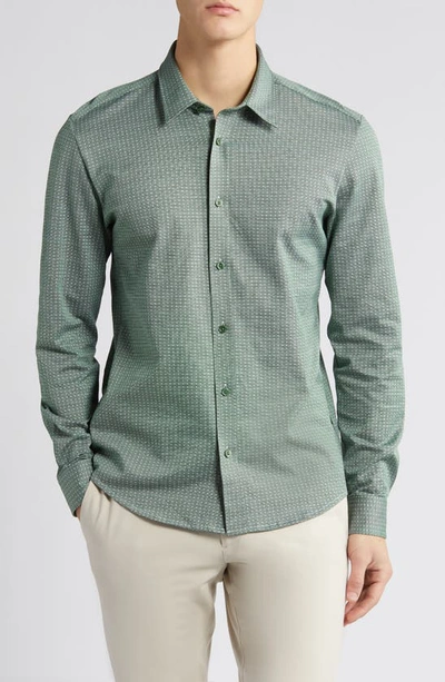 Hugo Boss Roan Kent Button-up Shirt In Open Green