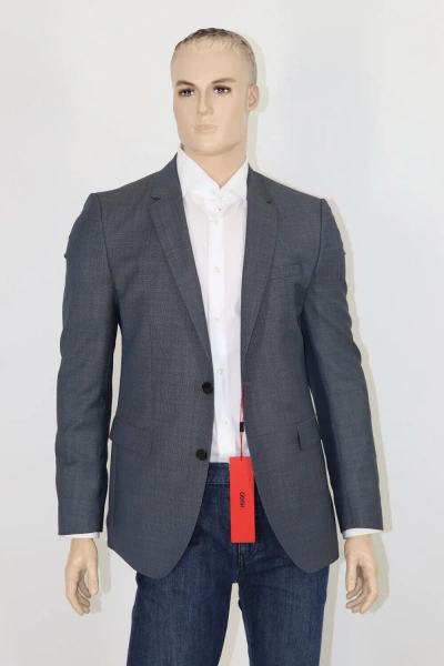 Pre-owned Hugo Boss Suit Jacket, Mod. Jeffery202, Size 98 / Us 40l, Regular Fit, Charcoal In Gray