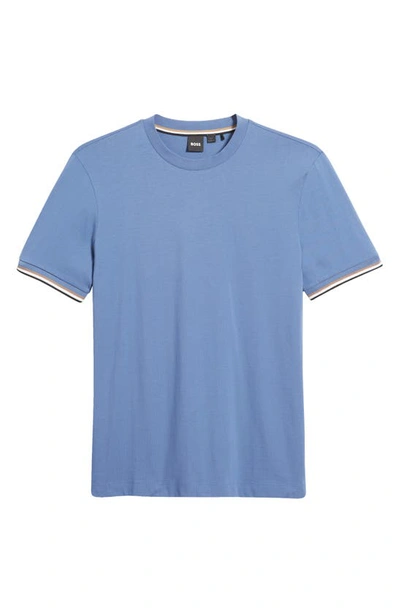 Hugo Boss Thompson Tipped Crewneck T-shirt In Blue