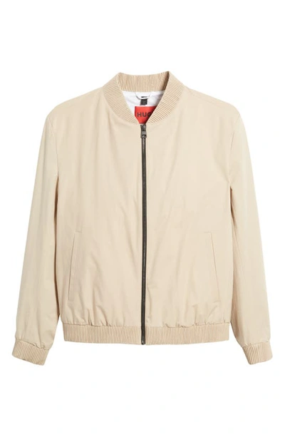 Hugo Boss Ukashi Zip Front Stretch Cotton Jacket In Medium Beige