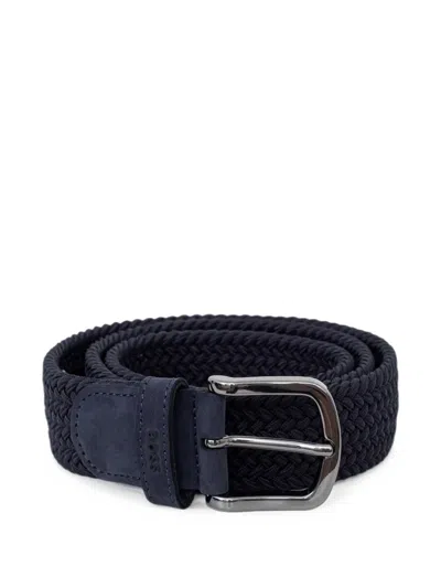 Hugo Boss Woven Buckle Belt In Blue