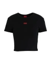 Hugo Woman T-shirt Black Size L Cotton, Elastane