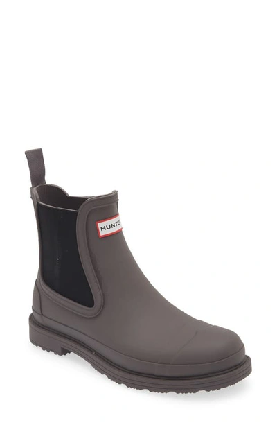 Hunter Commando Waterproof Chelsea Boot In Grey