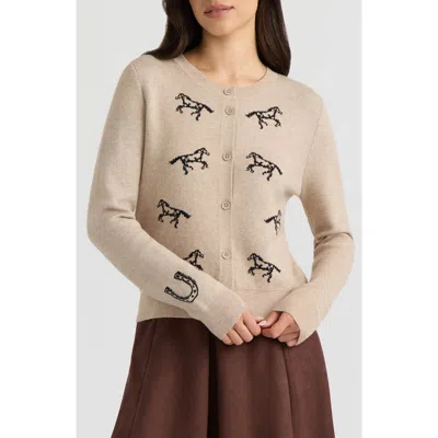 Hunter Horse Cardigan In Brown