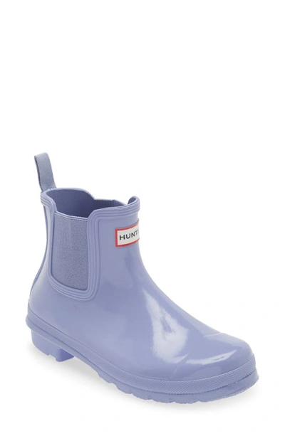 Hunter Original Gloss Waterproof Chelsea Boot In Drifting Thistle