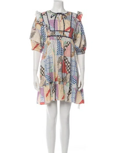 Pre-owned Hunter Patterned Mini Dress In Neutrals