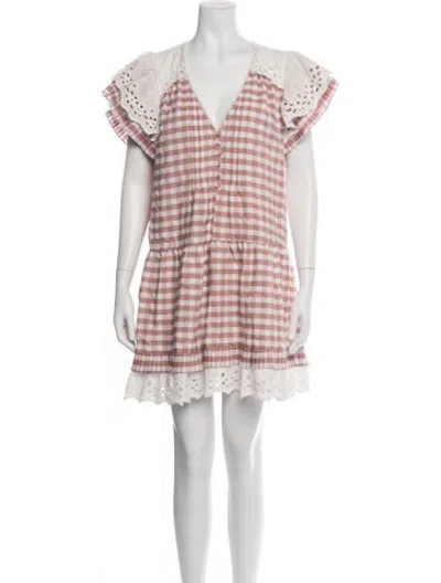 Pre-owned Hunter Plaid Print Mini Dress In Pink
