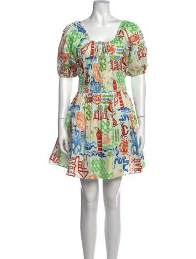 Pre-owned Hunter Printed Mini Dress In Green