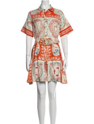 Pre-owned Hunter Printed Mini Dress In Orange