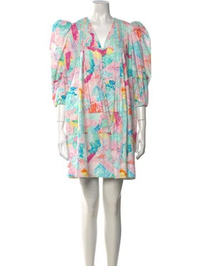 Pre-owned Hunter Printed Mini Dress In Pink