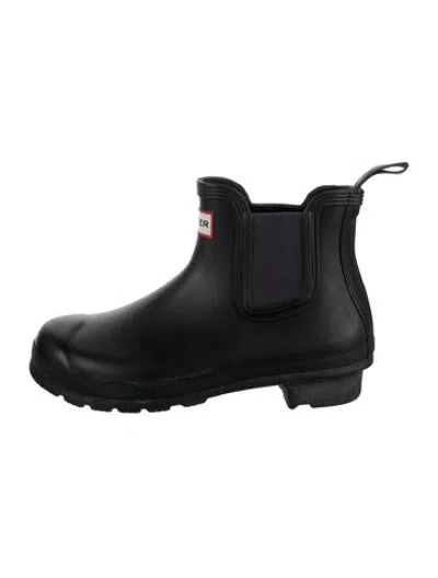 Pre-owned Hunter Rubber Chelsea Boots In Black