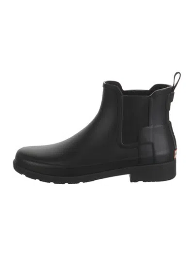 Pre-owned Hunter Rubber Chelsea Boots In Black