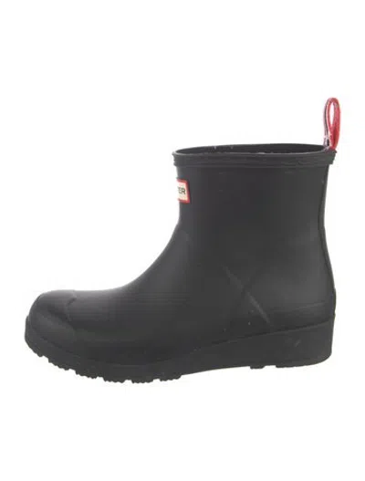 Pre-owned Hunter Rubber Rain Boots In Black