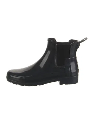 Pre-owned Hunter Rubber Rain Boots In Black