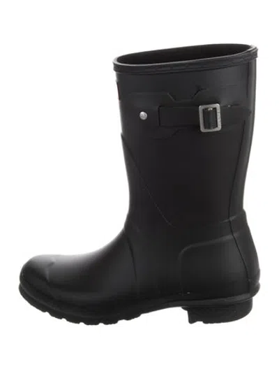 Pre-owned Hunter Rubber Rain Boots In Black