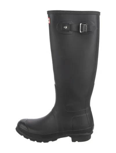 Pre-owned Hunter Rubber Rain Boots In Black