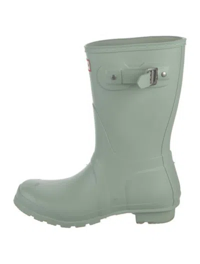 Pre-owned Hunter Rubber Rain Boots In Green