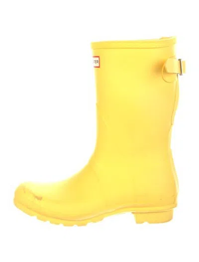 Pre-owned Hunter Rubber Rain Boots In Green