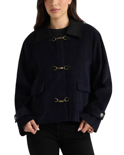 Hunter Snaffle Buckle Cropped Corduroy Jacket In Black