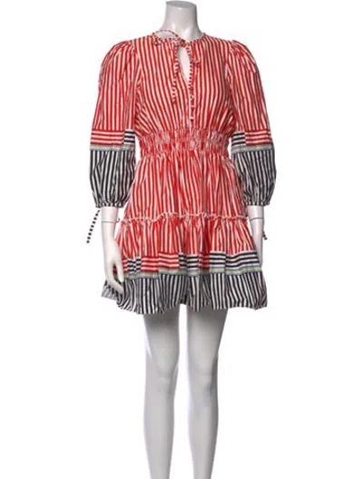Pre-owned Hunter Striped Mini Dress In Red