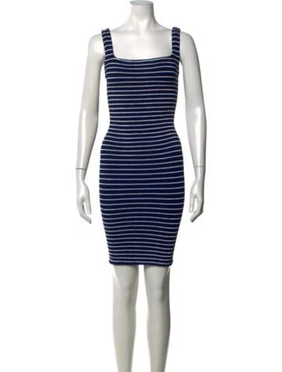 Pre-owned Hunza G Nylon Mini Dress In Blue