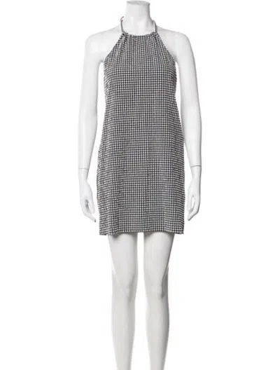 Pre-owned Hunza G Plaid Print Mini Dress In Multicolor
