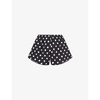 Hunza G Womens Polka Dot Printed Shorts Black