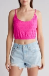 Hurley Floral Terry Pop Cover-up Top In Electric Pink